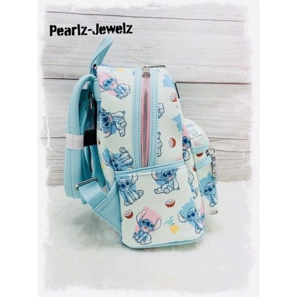 Loungefly Disney Lilo & Stitch Coconut Allover Print Mini Backpack BoxLunch NWT main image 5